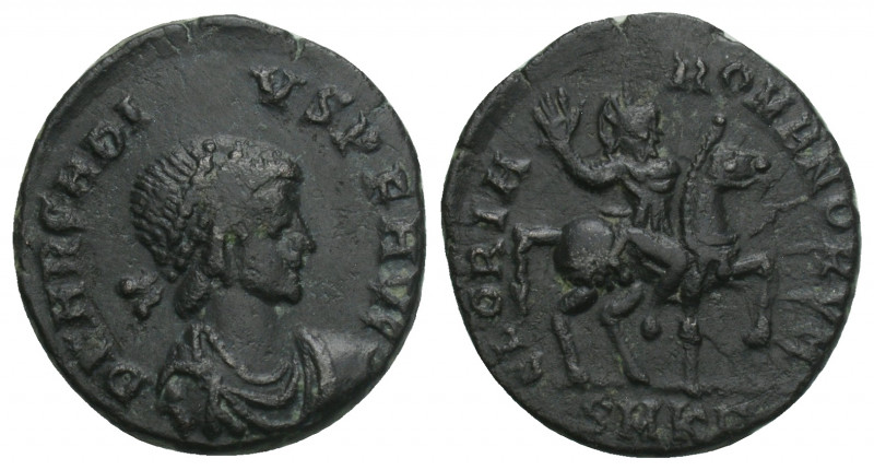 Roman Imperial
 Arcadius Æ Nummus. Cyzicus, AD 392-395. 1.8gr. 16.4mm.
D N ARCAD...