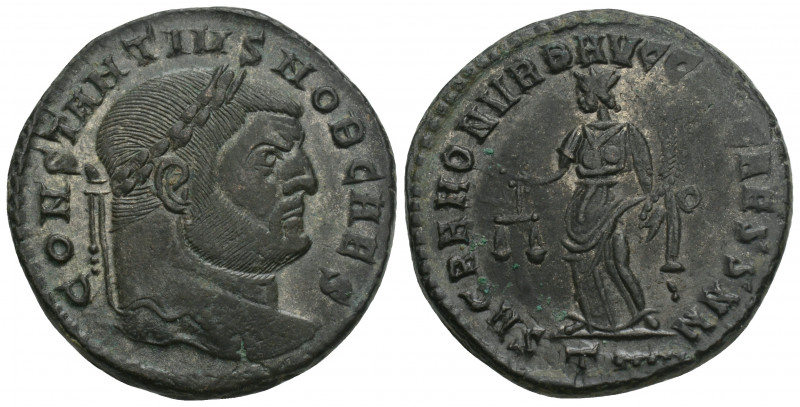 Roman Imperial
Constantius I, as Caesar, Æ Nummus. Rome, AD 300-301. 10.5GR. 27...