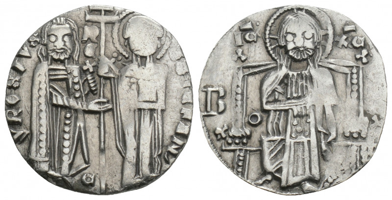 SERBIA. Stefan Uros II Milutin 1282-1321. Gros Silver, 18 mm, 1.4 g, . VROSIVS R...