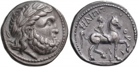 Central Europe. Lower Danube. Early 3rd century BC. Tetradrachm (Silver, 26 mm, 13.55 g, 2 h), early imitations of Philip II, copying an issue of Amph...