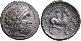 Central Europe. Lower Danube. Early 3rd century BC. Tetradrachm (Silver, 26 mm, 13.44 g, 1 h), early imitations of Philip II, copying an issue of Amph...