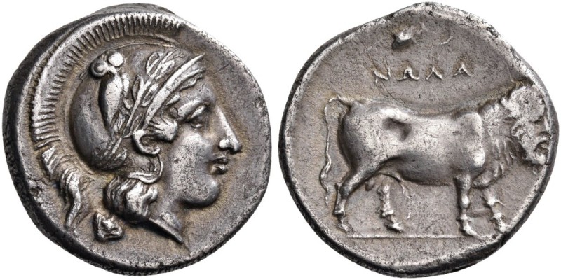 Campania. Nola. Circa 400-385 BC. Nomos (Silver, 21 mm, 7.36 g, 11 h). Head of A...