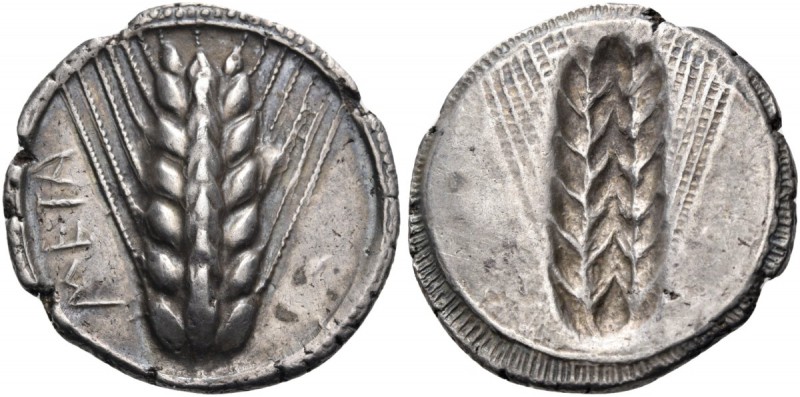 Lucania. Metapontum. Circa 540-510 BC. Nomos (Silver, 26 mm, 8.17 g, 12 h). META...