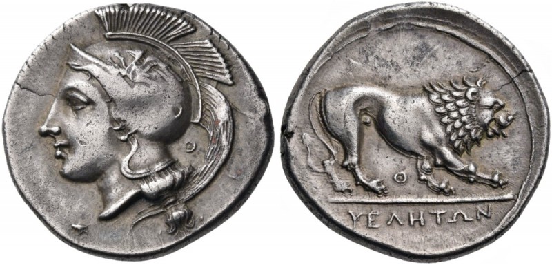 Lucania. Velia. Circa 334-300 BC. Didrachm or nomos (Silver, 23 mm, 7.57 g, 1 h)...