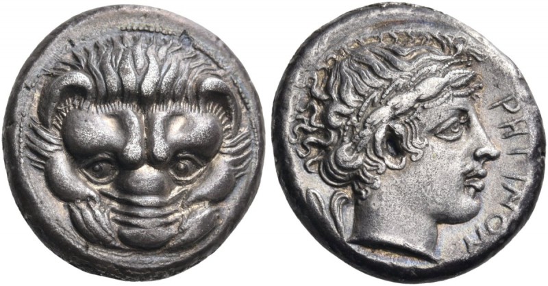 Bruttium. Rhegion. Circa 415/0-387 BC. Tetradrachm (Silver, 22 mm, 16.82 g, 6 h)...