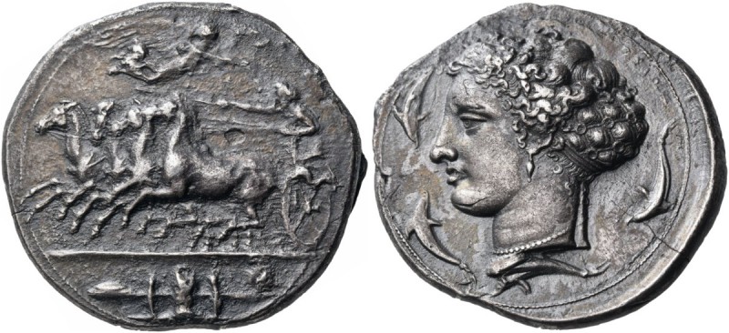 Sicily. Syracuse. Dionysios I, 405-367 BC. Dekadrachm (Silver, 39 mm, 41.16 g, 1...