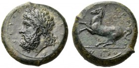 Sicily. Syracuse. Timoleon and the Third Democracy, 344-317 BC. Dilitron (Bronze, 28 mm, 20.38 g, 8 h), Timoleontic Symmachy coinage, c. 339/8-334 BC....