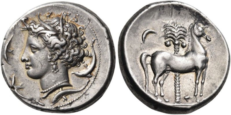Sicily. Unlocated Punic mints. Circa 330-300 BC. Tetradrachm (Silver, 26 mm, 17....