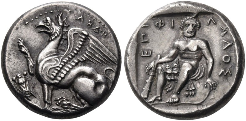 Thrace. Abdera. Circa 411/0-386/5 BC. Tetradrachm (Silver, 23 mm, 13.06 g, 6 h)....