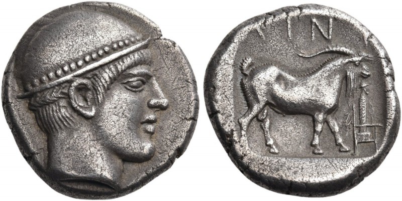 Thrace. Ainos. Circa 455/4-453/2 BC. Tetradrachm (Silver, 24 mm, 15.96 g, 8 h). ...