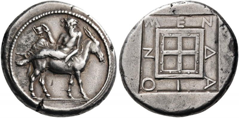 Macedon. Mende. Circa 460-423 BC. Tetradrachm (Silver, 27 mm, 17.20 g, 12 h), ci...