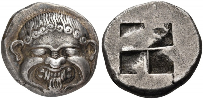Macedon. Neapolis. Circa 500-480 BC. Stater (Silver, 21 mm, 10.07 g). Gorgoneion...