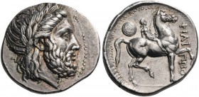 Kings of Macedon. Philip II, 359-336 BC. Tetradrachm (Silver, 27 mm, 14.33 g, 2 h), attributed to Philip III, but possibly struck under Alexander III,...