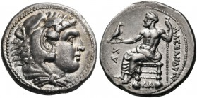 Kings of Macedon. Alexander III ‘the Great’, 336-323 BC. Tetradrachm (Silver, 25 mm, 17.10 g, 12 h), Damascus, 330-320. Head of Herakles to right, wea...