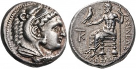 Kings of Macedon. Alexander III ‘the Great’, 336-323 BC. Tetradrachm (Silver, 25 mm, 17.22 g, 2 h), Kition, 325-320. Head of Herakles to right, wearin...