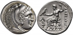 Kings of Macedon. Alexander III ‘the Great’, 336-323 BC. Tetradrachm (Silver, 27 mm, 17.15 g, 1 h), Amphipolis, 315-294. Head of Herakles to right, we...
