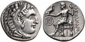 Kings of Macedon. Alexander III ‘the Great’, 336-323 BC. Drachm (Silver, 17 mm, 4.31 g, 11 h), Miletos, c. 295-275. Head of Herakles to right, wearing...
