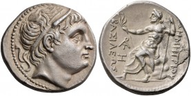 Kings of Macedon. Demetrios I Poliorketes, 306-283 BC. Tetradrachm (Silver, 27 mm, 17.01 g, 3 h), Amphipolis, c. 292-291. Diademed head of Demetrios t...