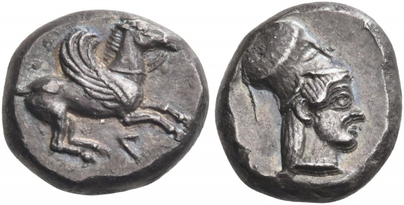Akarnania. Leukas. Circa 470-450 BC. Stater (19 mm, 8.11 g, 8 h). Pegasos flying...