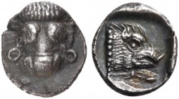 Phokis. Federal Coinage. Circa 478-460 BC. Obol (Silver, 10 mm, 0.98 g, 12 h). Φ - Ο Facing head of a bull. Rev. Forepart of a boar to right. Cf. BCD ...