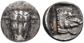 Phokis. Federal Coinage. Circa 478-460 BC. Obol (Silver, 10 mm, 0.92 g, 7 h). [Φ - Ο] Facing head of a bull. Rev. Forepart of a boar to right. Cf. BCD...