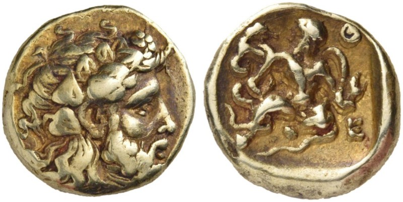 Boeotia. Thebes. 367-362 BC. Hemidrachm (Electrum, 12.5 mm, 3.02 g, 12 h). Beard...