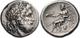 Boeotia. BOEOTIA, Federal Coinage. Thebes. Circa 287 BC. Tetradrachm (Silver, 26 mm, 17.13 g, 11 h), Attic standard. Laureate head of Poseidon to righ...