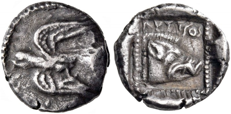 Crete. Lyttos. Circa 320-270 BC. Hemidrachm (Silver, 16 mm, 2.73 g, 10 h). Eagle...