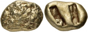 Islands off Ionia. Samos. Circa 600-570 BC. Stater (Electrum, 23 mm, 17.27 g), Euboio-Samian standard. Irregular and uncertain design, probably random...