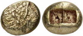 Kings of Lydia. Alyattes II, circa 610-560 BC. Trite (Electrum, 13 mm, 4.73 g), Lydo-Milesian standard, Sardes mint. WALWEL (in Lydian) Heads of two l...