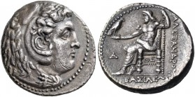 Seleukid Kings of Syria. Seleukos I Nikator, 312-281 BC. Tetradrachm (Silver, 26 mm, 17.02 g, 9 h), struck in the name of Alexander III "the Great", u...