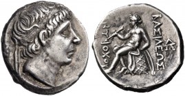 Seleukid Kings of Syria. Antiochos I Soter, 281-261 BC. Drachm (Silver, 17 mm, 4.15 g, 8 h), Seleukeia-on-the-Tigris. Diademed head of Antiochos I to ...