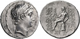 Seleukid Kings of Syria. Demetrios II Nikator, first reign, 146-138 BC. Tetradrachm (Silver, 31 mm, 16.63 g, 1 h), Antioch, year 167 = 146/5. Diademed...