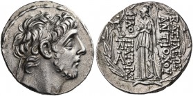 Seleukid Kings of Syria. Antiochos IX Eusebes Philopator (Kyzikenos), 114/3-95 BC. Tetradrachm (Silver, 29 mm, 16.28 g, 12 h), Antioch, 113-112. Diade...