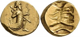 Mesopotamia. Babylon. Uncertain satraps of Babylon, circa 328-311 BC. Double Daric (Gold, 18 mm, 16.64 g). Persian king, wearing kidaris and kandys, i...