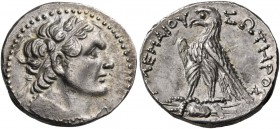 Ptolemaic Kings of Egypt. Ptolemy V Epiphanes, 205-180 BC. Tetradrachm (Silver, 27 mm, 14.12 g, 12 h), Arados or Cyprus (?), date off the flan bue ΠΑ ...