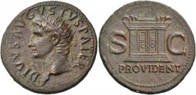 Divus Augustus, died AD 14. As (Copper, 30 mm, 11.17 g, 5 h), struck under Tiberius, Rome, 22/3-30. DIVVS AVGVSTVS PATER Radiate head of Augustus to l...