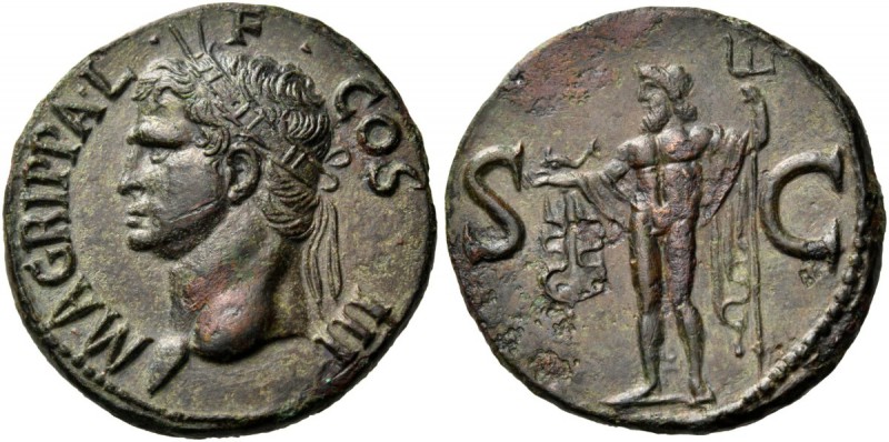 Agrippa, died AD 12. As (Copper, 27 mm, 12.64 g, 6 h), Rome, struck under Caligu...
