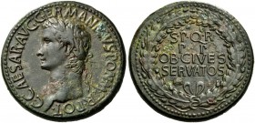 Gaius (Caligula), 37-41. Sestertius (Orichalcum, 34 mm, 29.95 g, 6 h), Rome, 37-38. C CAESAR AVG GERMANICVS PON M TR POT Laureate head of Caligula to ...