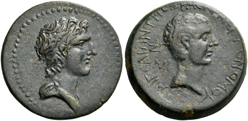 CILICIA. Aegeae. Caligula, 37-41. Tetrassarion (Bronze, 30 mm, 13.41 g, 1 h), un...