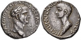 SYRIA, Seleucis and Pieria. Antioch. Claudius, 41-54. Tetradrachm (Silver, 24 mm, 14.94 g, 11 h), with Nero Caesar, 50-54. ΤΙΒ ΚΛΑΥΔΙΟΥ ΚΑΙCΑΡΟC CΕΒΑC...
