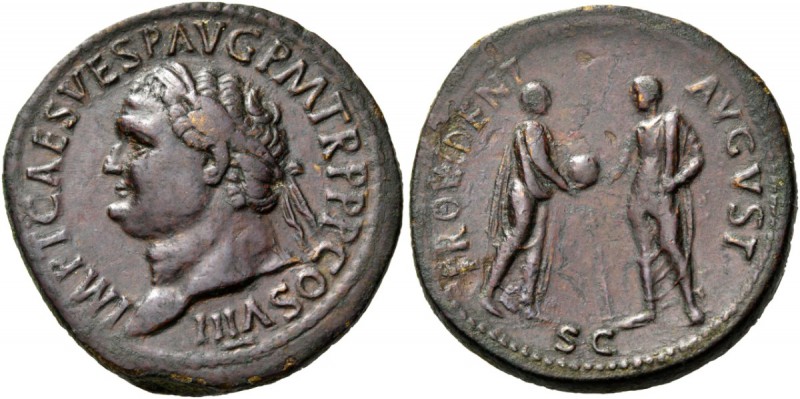 Titus, 79-81. Sestertius (Orichalcum, 25 mm, 26.44 g, 7 h), Rome, 80/81. IMP T C...