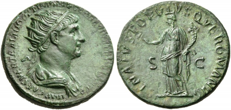 Trajan, 98-117. (26 mm, 11.82 g, 6 h), Rome, 115-116. IMP CAES NER TRAIANO OPTIM...