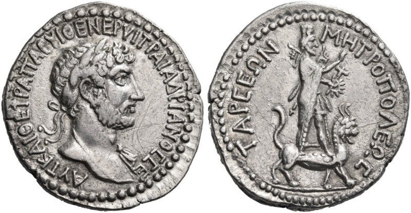 CILICIA. Tarsus. Hadrian, 117-138. Tetradrachm (Silver, 26 mm, 9.94 g, 12 h), mi...