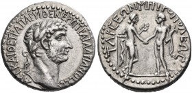 CILICIA. Tarsus. Hadrian, 117-138. Tetradrachm (Silver, 25 mm, 10.19 g, 12 h), mid 120s. ΑΥΤ ΚΑΙ ΘΕ ΤΡΑ ΠΑΡ ΥΙ ΘΕ ΝΕΡ ΥΙ ΤΡΑΙ ΑΔΡΙΑΝΟC CE Laureate bus...