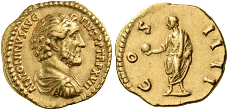 Antoninus Pius, 138-161. Aureus (Gold, 20 mm, 7.20 g, 7 h), Rome, 153-154. ANTON...