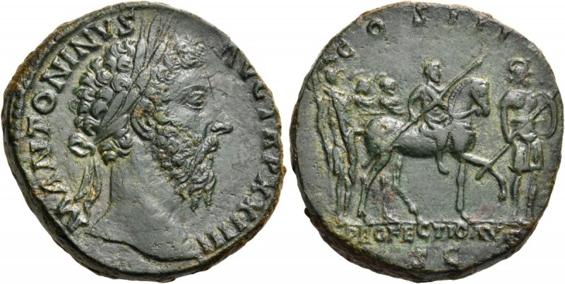 Marcus Aurelius, 161-180. Sestertius (Orichalcum, 29 mm, 21.93 g, 1 h), Rome, 16...