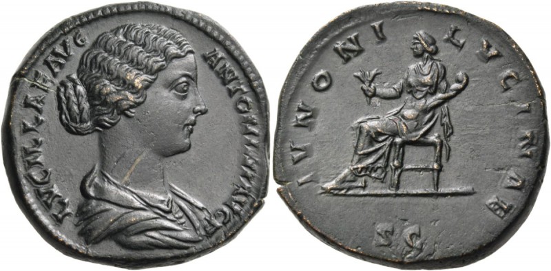 Lucilla, Augusta, 164-182. Sestertius (32 mm, 24.61 g, 12 h), Rome mint, 164-170...