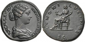 Lucilla, Augusta, 164-182. Sestertius (32 mm, 24.61 g, 12 h), Rome mint, 164-170. LVCILLAE AVG ANTONINI AVG F Draped bust of Lucilla to right, her hai...
