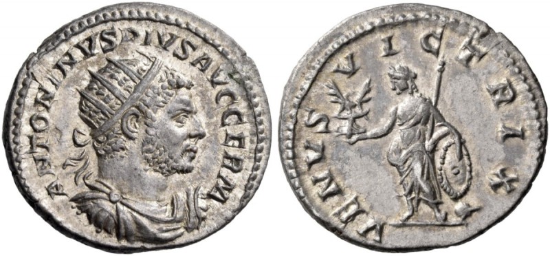 Caracalla, 198-217. Antoninianus (Silver, 22 mm, 4.76 g, 12 h), Rome, 215-217. A...